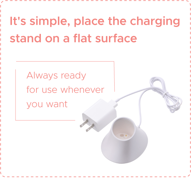 It’s simple, just place the device on a flat surface