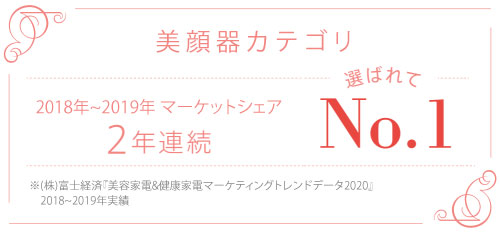 ボディ用美容機器マーケットシェア2年連続 選ばれてNo.1