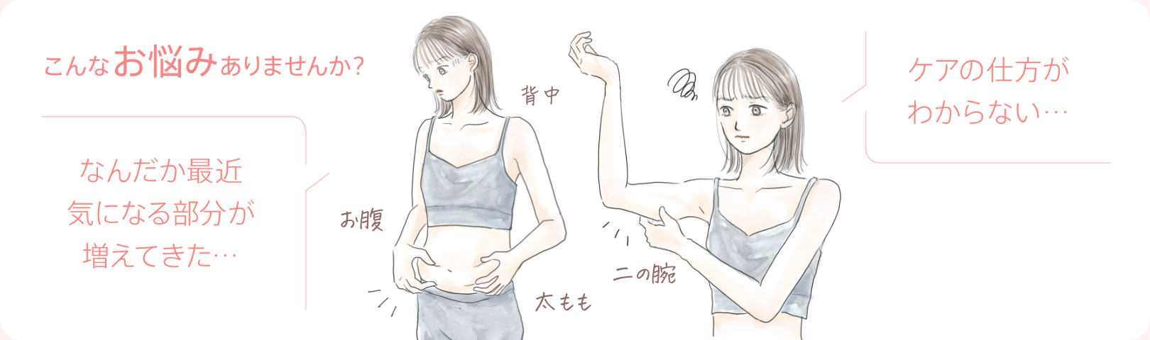 こんなお悩みありませんか？なんだか最近気になる部分が増えてきた…/ケアの仕方がわからない…