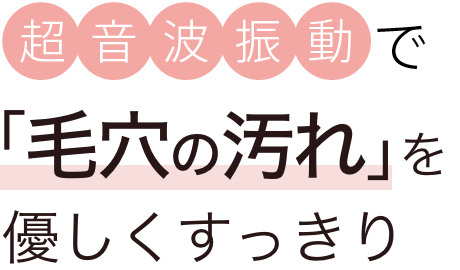 超音波振動で毛穴の汚れを優しくすっきり