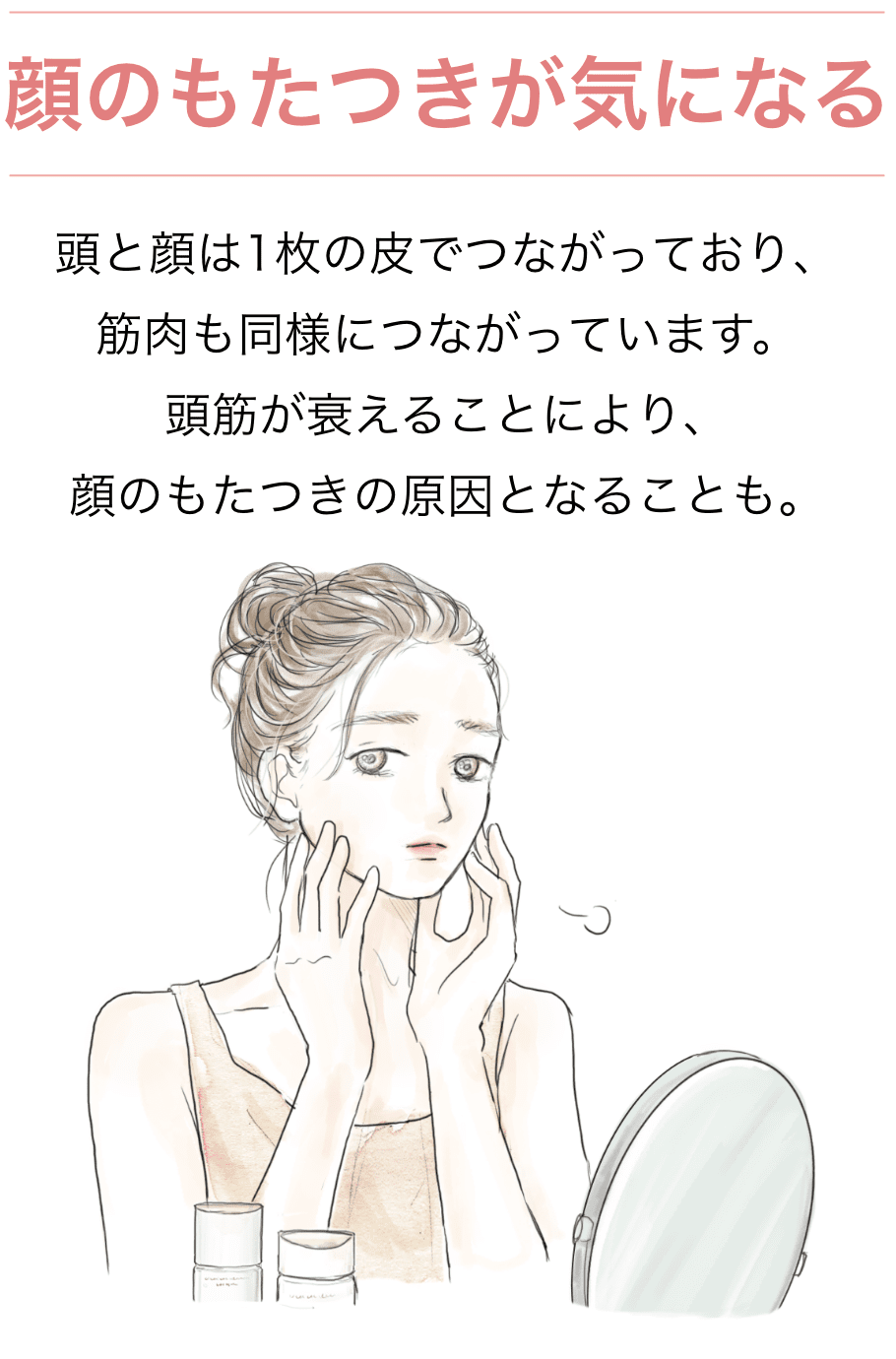 顔のもたつきが気になる